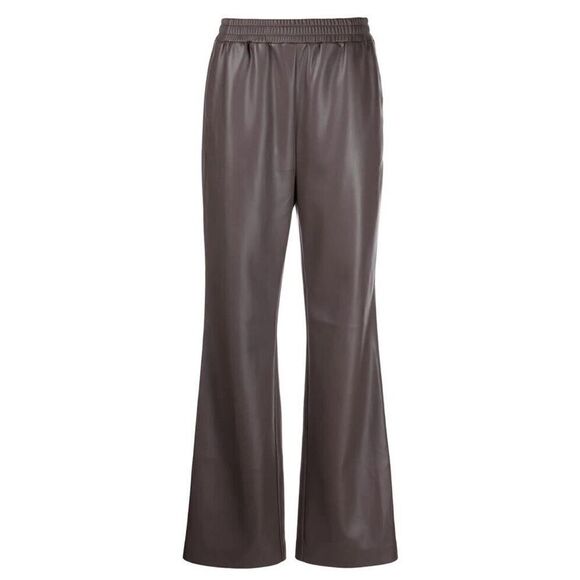 NWT APPARIS Vegan Leather Pants TREY Cocoa wide leg Large - Picture 5 of 14